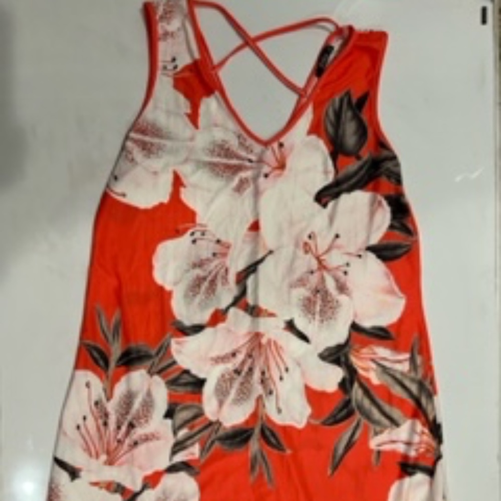 Lily Floral Dress - Size L - Orange/Floral
